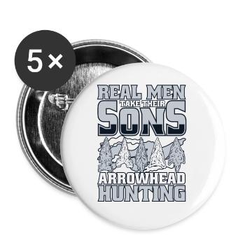 Real Men Take Their Sons Arrowhead Collecting - Buttons small 1''/25 mm (5-pack) - white - Front