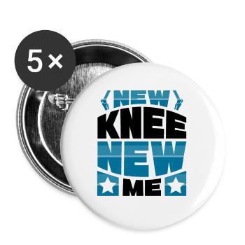 New Knee new me - Buttons klein 25 mm (5er Pack) - Weiß - Vorne