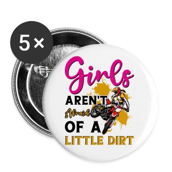 Motocross Mädchen Motocross Frau Offroad Motorrad - Buttons klein 25 mm (5er Pack) - Weiß - Vorne