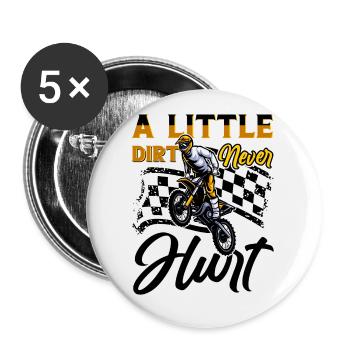 Motocross Mädchen Motocross Frau Offroad Motorrad - Buttons klein 25 mm (5er Pack) - Weiß - Vorne