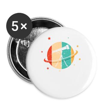 Rétro Starry Sky Cosmologiste Astronomy Photographe - Lot de 5 petits badges (25 mm) - blanc - Devant