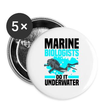 Marine biologist - Buttons small 1''/25 mm (5-pack) - white - Front