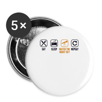 Manger Sleep Watch The Night Sky Repeat Cosmologist - Lot de 5 petits badges (25 mm) - blanc - Devant