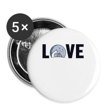 Amour Astronomie Photographe Starry Sky Cosmologiste - Lot de 5 petits badges (25 mm) - blanc - Devant