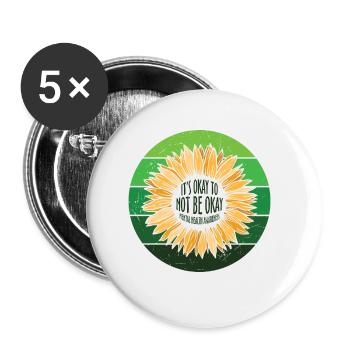It's Okay To Not Be Okay Sonneblume - Buttons klein 25 mm (5er Pack) - Weiß - Vorne