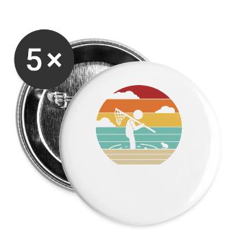 Rétro têtard grenouille crapaud grenouille attrape-grenouilles - Lot de 5 petits badges (25 mm) - blanc - Devant