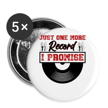 Retro Vinyl Collection Record Turntable - Buttons small 1''/25 mm (5-pack) - white - Front