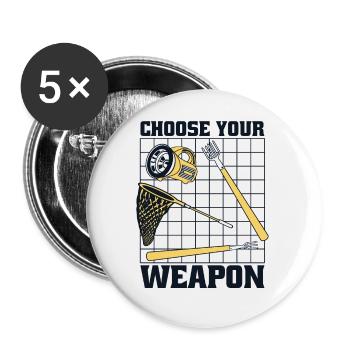 Choose Your Weapon Kaulquappe Laubfrosch Kröte - Buttons klein 25 mm (5er Pack) - Weiß - Vorne