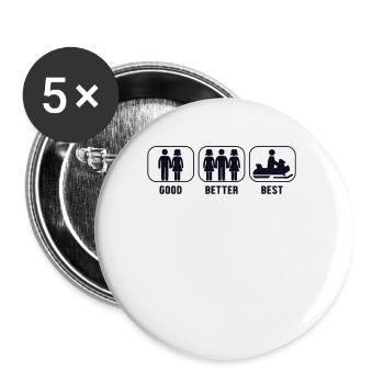 Good Better Best Snowmobile Snowmobile Fahrer - Buttons klein 25 mm (5er Pack) - Weiß - Vorne
