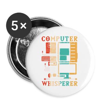 Computer Whisperer IT-Betrieb Informatiker - Buttons klein 25 mm (5er Pack) - Weiß - Vorne