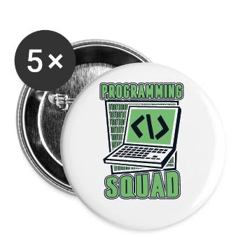 Développeur logiciel Programming Squad - Lot de 5 petits badges (25 mm) - blanc - Devant