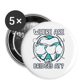 Where Are My Bridges At Dental Laboratory Dental Laboratory - Buttons small 1''/25 mm (5-pack) - white - Front