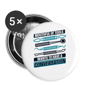Mouthful Of Tools Dental Laboratory Dental Laboratory - Buttons small 1''/25 mm (5-pack) - white - Front