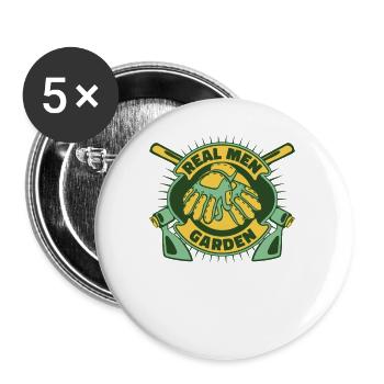 Jardin de jardins pour hommes réels - Lot de 5 petits badges (25 mm) - blanc - Devant