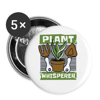 Plant Whisperer allotment garden allotment garden - Buttons small 1''/25 mm (5-pack) - white - Front