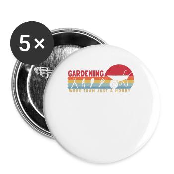 Gardening more than a hobby allotment gardener - Buttons small 1''/25 mm (5-pack) - white - Front