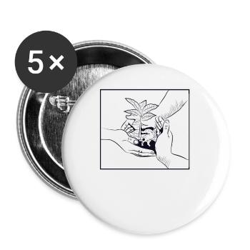 jardinier de jardin potager jardinier horticole - Lot de 5 petits badges (25 mm) - blanc - Devant