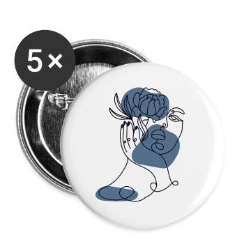 Lineart horticulture allotment garden allotment garden - Buttons small 1''/25 mm (5-pack) - white - Front