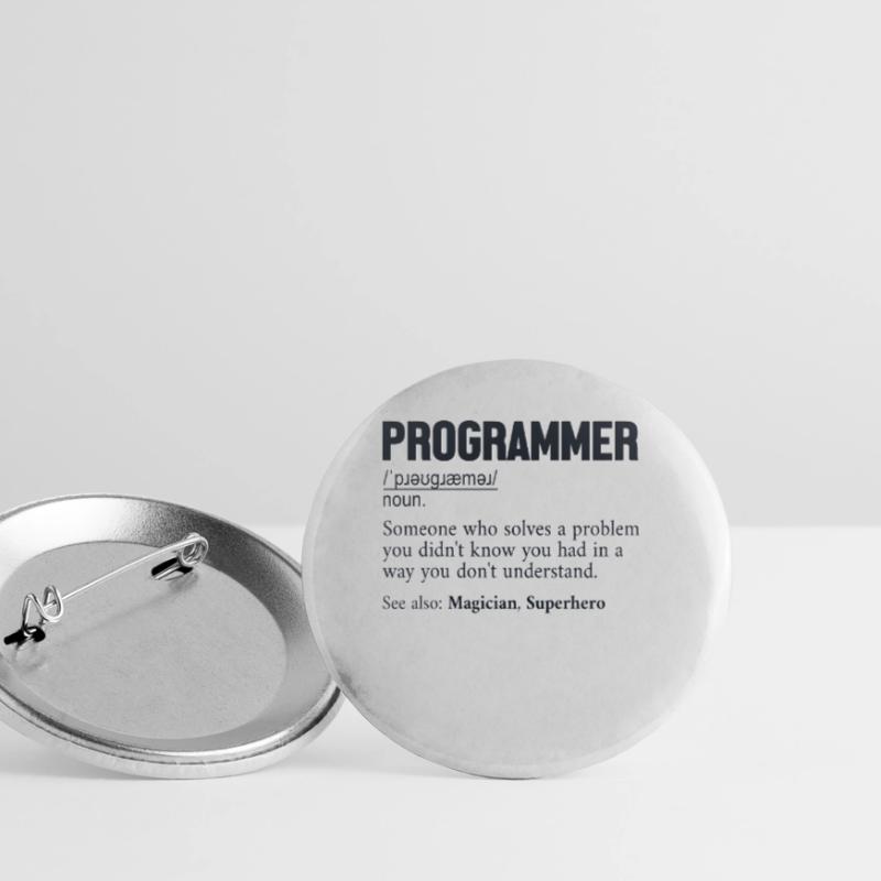 Programmeur Définition Développeur logiciel Codeur Lot de 5 petits badges (25 mm)