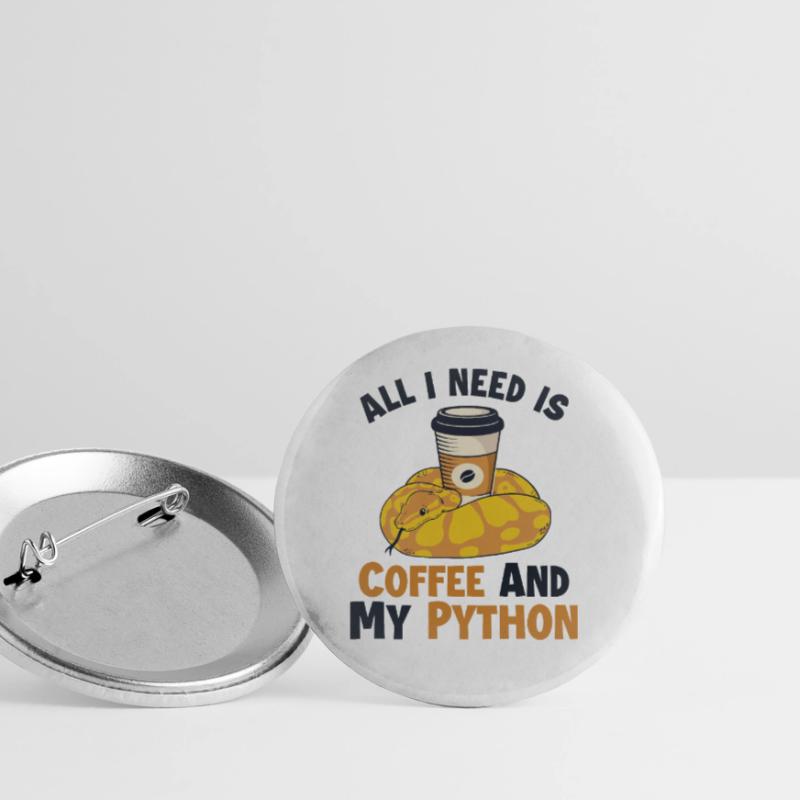 Coffee and Python Python Schlange Banana Ball Buttons klein 25 mm (5er Pack)