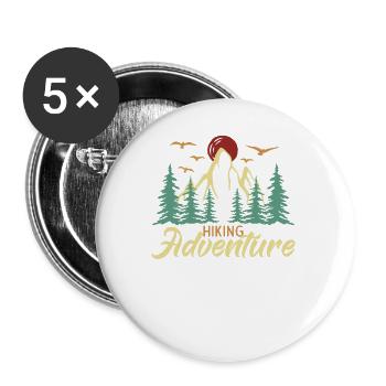 Hiking Adventure Mountain Hiking Trekking - Buttons small 1''/25 mm (5-pack) - white - Front