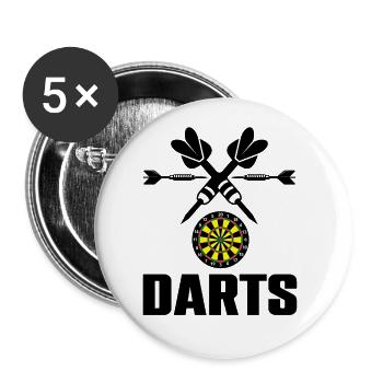 I Play Dart Game of Darts - Buttons klein 25 mm (5er Pack) - Weiß - Vorne