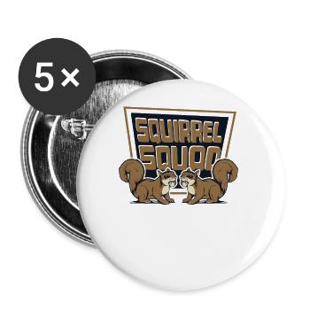 Squirrel Squad Squirrel Fuchshörnchen Eichhörnchen - Buttons klein 25 mm (5er Pack) - Weiß - Vorne