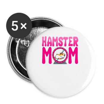Hamster Mom European Hamster Golden Hamster Dwarf Hamster - Buttons small 1''/25 mm (5-pack) - white - Front