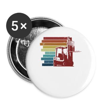 Retro All-terrain forklift Telehandler Forklift - Buttons small 1''/25 mm (5-pack) - white - Front