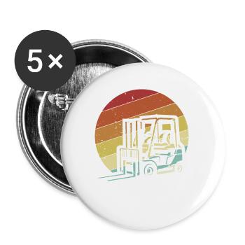 Retro Forklift Driver All-terrain forklift - Buttons small 1''/25 mm (5-pack) - white - Front