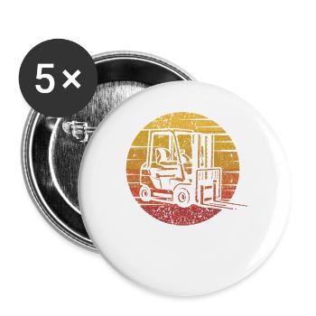 Retro All-terrain forklift Telehandler Forklift - Buttons small 1''/25 mm (5-pack) - white - Front