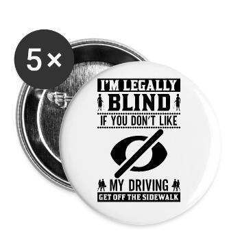 Blindness consciousness Blind by law - Buttons small 1''/25 mm (5-pack) - white - Front