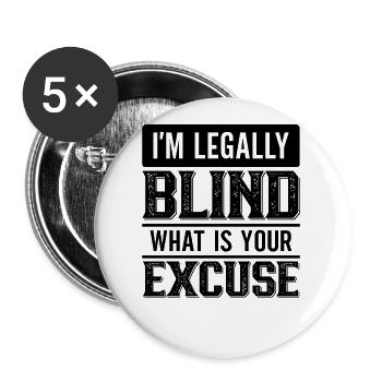 Blindness consciousness Blind by law - Buttons small 1''/25 mm (5-pack) - white - Front