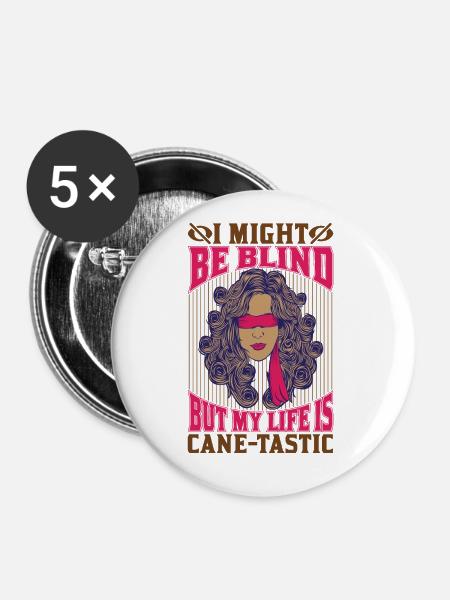 Blindheitsbewusstsein Gesetzlich Blind - Buttons klein 25 mm (5er Pack) - Weiß