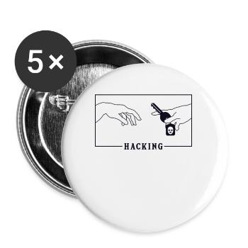 Michelangelo Création d’Adam Hacking Sniffer - Lot de 5 petits badges (25 mm) - blanc - Devant