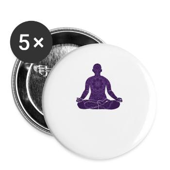 Kundalini Ashtanga Hatha Asanas Yoga Teacher Yoga - Buttons small 1''/25 mm (5-pack) - white - Front