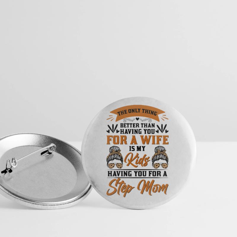 Stiefmutter Muttertag Stiefmama Mutter Buttons klein 25 mm (5er Pack)