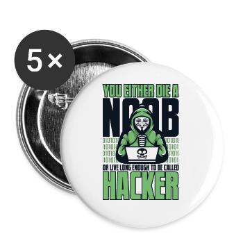 Vivre assez longtemps pour être appelé renifleur de hacker - Lot de 5 petits badges (25 mm) - blanc - Devant