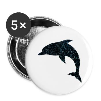Niedlicher Delphin Mignon Dauphin - Lot de 5 petits badges (25 mm) - blanc - Devant