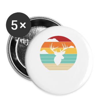 Retro Taxidermist Animals Tools Lover Taxidermy - Buttons small 1''/25 mm (5-pack) - white - Front