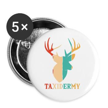 Retro Taxidermist Tools Animals Lover Taxidermy - Buttons small 1''/25 mm (5-pack) - white - Front