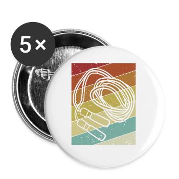 Vitesse de saut rétro saut saut professionnel - Lot de 5 petits badges (25 mm) - blanc - Devant