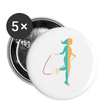 Vitesse de saut rétro saut saut professionnel - Lot de 5 petits badges (25 mm) - blanc - Devant