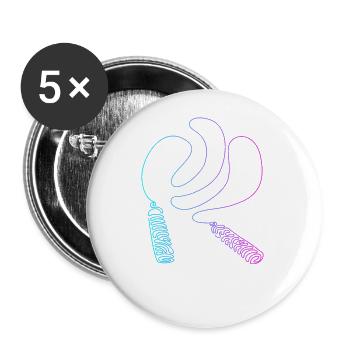 Vitesse de saut à sauter corde à sauter professionnelle - Lot de 5 petits badges (25 mm) - blanc - Devant
