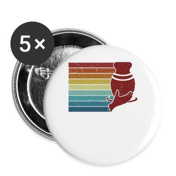 Retro Pottery Pro Wheel Hobby Lover Pottery - Buttons small 1''/25 mm (5-pack) - white - Front