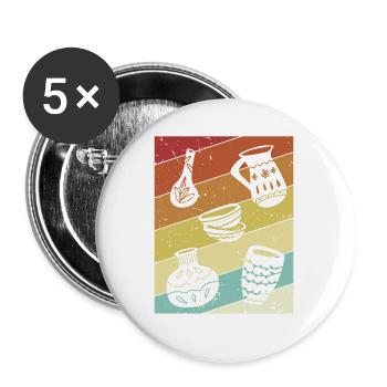 Retro Hobby Pottery Pro Wheel Lover Pottery - Buttons small 1''/25 mm (5-pack) - white - Front