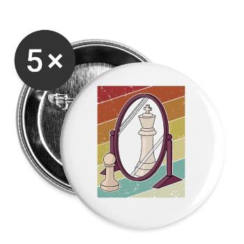 Retro Player Grandmaster Queen Professional Chess - Buttons small 1''/25 mm (5-pack) - white - Front