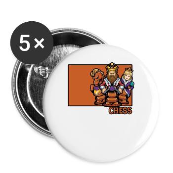 Chess Doodle Chinese Hanzi Queen Player - Lot de 5 petits badges (25 mm) - blanc - Devant
