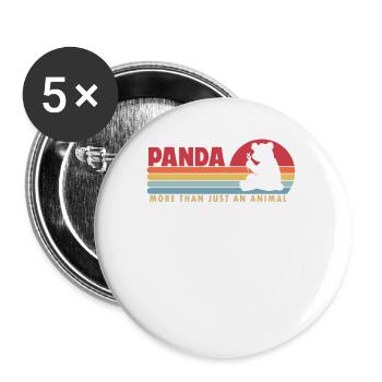 Panda plus qu’un animal Panda Bear Friend Giant - Lot de 5 petits badges (25 mm) - blanc - Devant