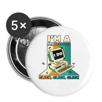 I'm A Programmer Click Softwareingenieur Coder - Buttons klein 25 mm (5er Pack) - Weiß - Vorne